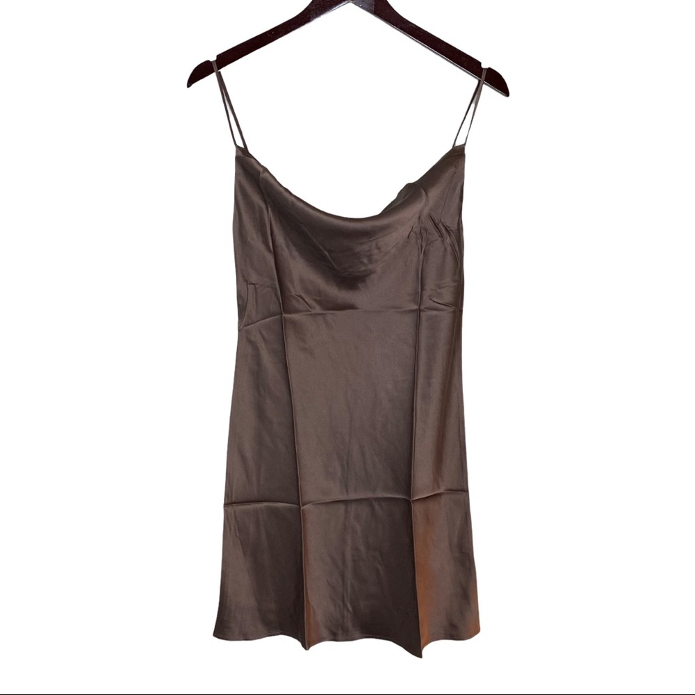 CAPULET x REVOLVE RAE SILK MINI DRESS XS MINK - Picture 8 of 12